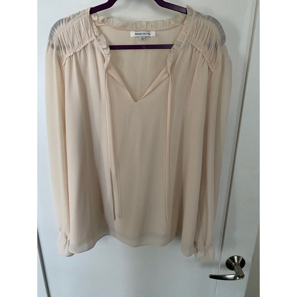 XL Rose + Olive blouse